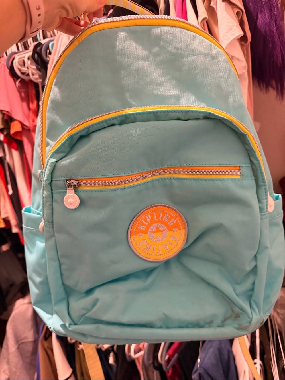 Kipling Aqua and Yellow
Seoul Medium Backpack